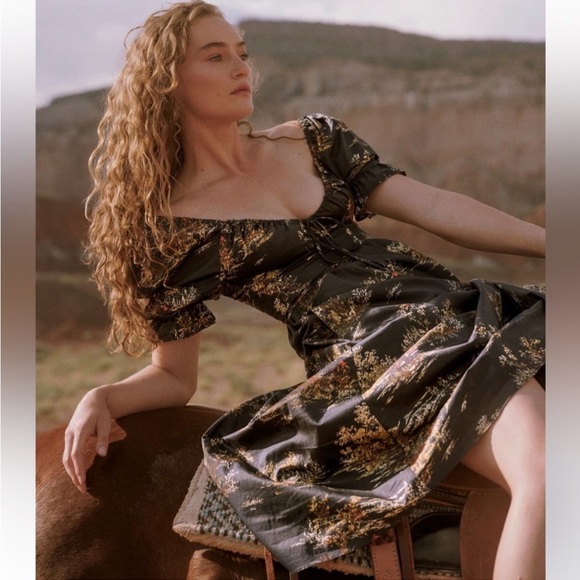 Hill House The Ophelia Nap Dress in Navy Equestrian Toile XS - Picture 3 of 14